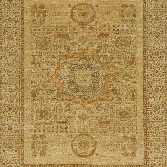 Machine Washable Abstract Yellow Rug, wshabs1314