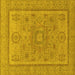 Square Abstract Yellow Modern Rug, abs1314yw