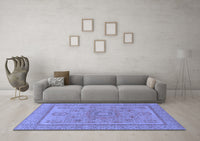 Machine Washable Abstract Blue Modern Rug, wshabs1314blu