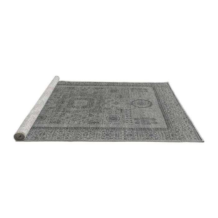 Sideview of Machine Washable Abstract Gray Modern Rug, wshabs1314gry