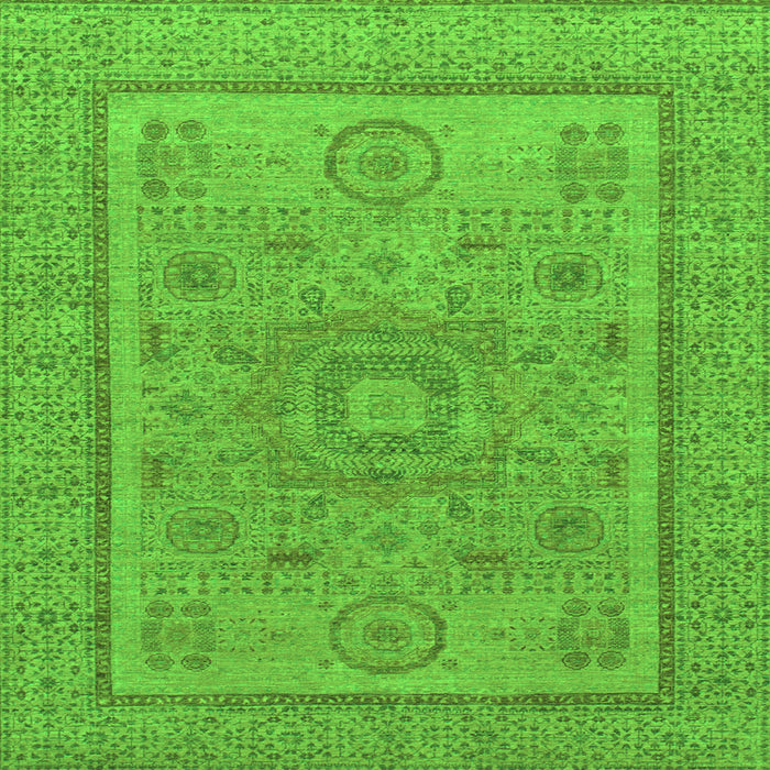 Square Abstract Green Modern Rug, abs1314grn