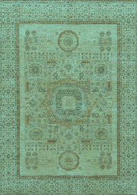 Abstract Light Blue Modern Rug, abs1314lblu