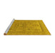 Sideview of Machine Washable Abstract Yellow Modern Rug, wshabs1314yw