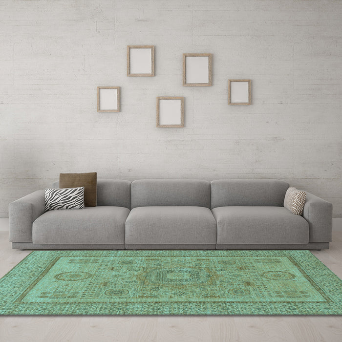 Machine Washable Abstract Light Blue Modern Rug in a Living Room, wshabs1314lblu