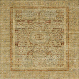 Square Abstract Metallic Gold Modern Rug, abs1315