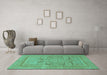 Machine Washable Abstract Turquoise Modern Area Rugs in a Living Room,, wshabs1315turq