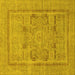 Square Abstract Yellow Modern Rug, abs1315yw