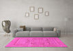 Machine Washable Abstract Pink Modern Rug in a Living Room, wshabs1315pnk