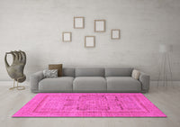 Machine Washable Abstract Pink Modern Rug, wshabs1315pnk