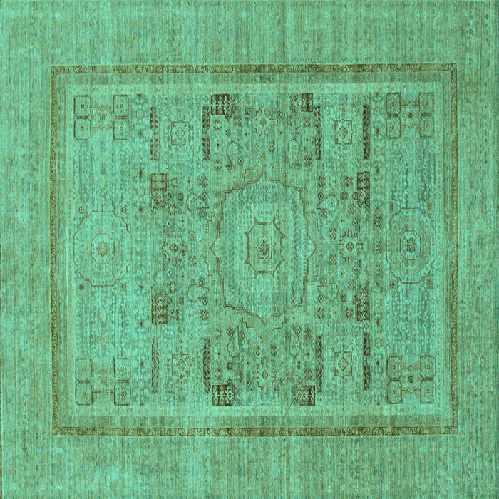 Square Abstract Turquoise Modern Rug, abs1315turq