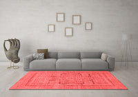 Machine Washable Abstract Red Modern Rug, wshabs1315red