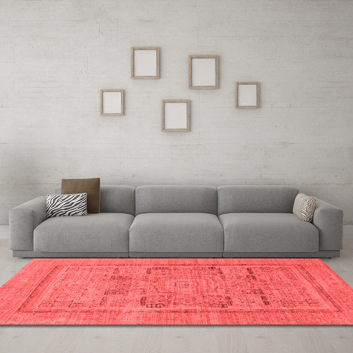 Modern Red Washable Rugs