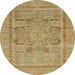 Round Abstract Metallic Gold Modern Rug, abs1315