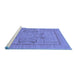 Sideview of Machine Washable Abstract Blue Modern Rug, wshabs1315blu