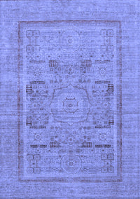 Abstract Blue Modern Rug, abs1315blu