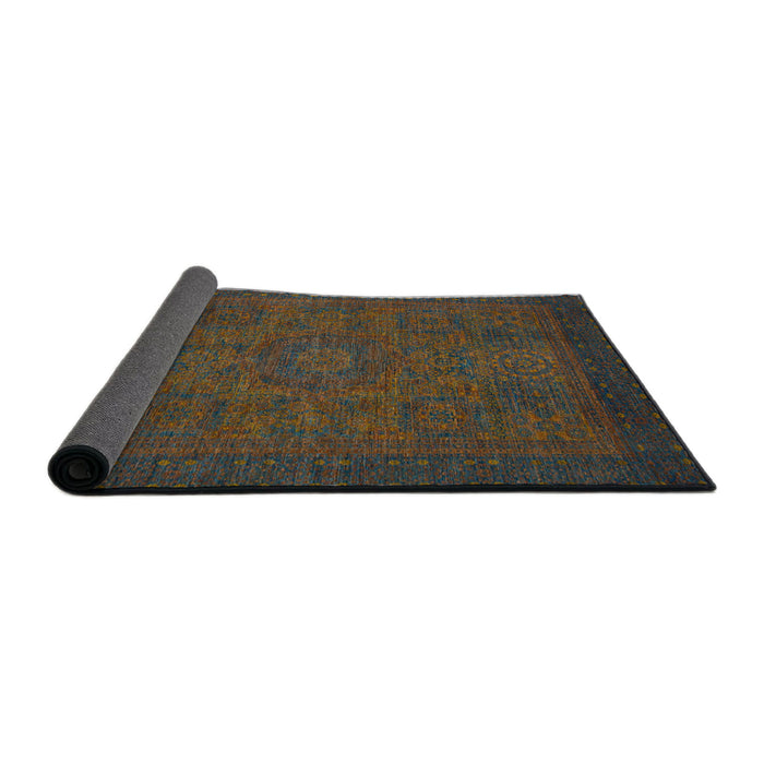 Sideview of Abstract Dark Brown Modern Rug, abs1316