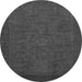 Round Machine Washable Abstract Gray Modern Rug, wshabs1316gry