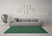 Machine Washable Abstract Turquoise Modern Area Rugs in a Living Room,, wshabs1316turq