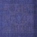 Square Machine Washable Abstract Blue Modern Rug, wshabs1316blu