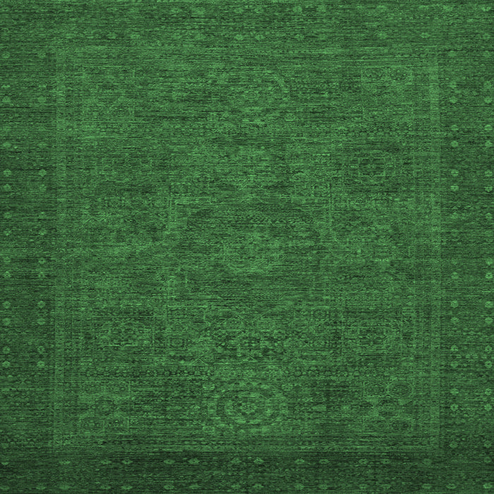 Square Machine Washable Abstract Emerald Green Modern Area Rugs, wshabs1316emgrn