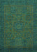 Machine Washable Abstract Turquoise Modern Area Rugs, wshabs1316turq