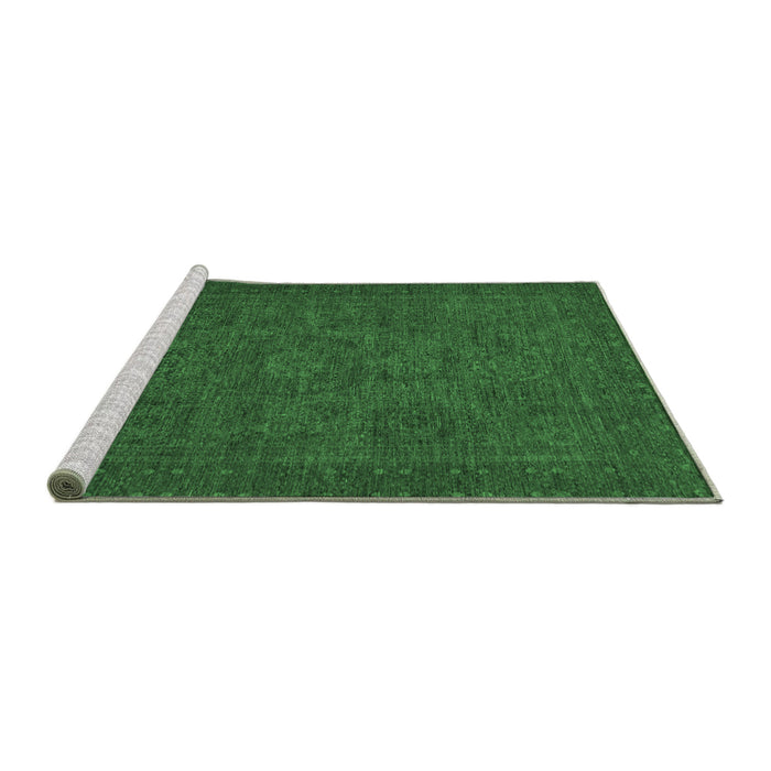 Sideview of Machine Washable Abstract Emerald Green Modern Area Rugs, wshabs1316emgrn
