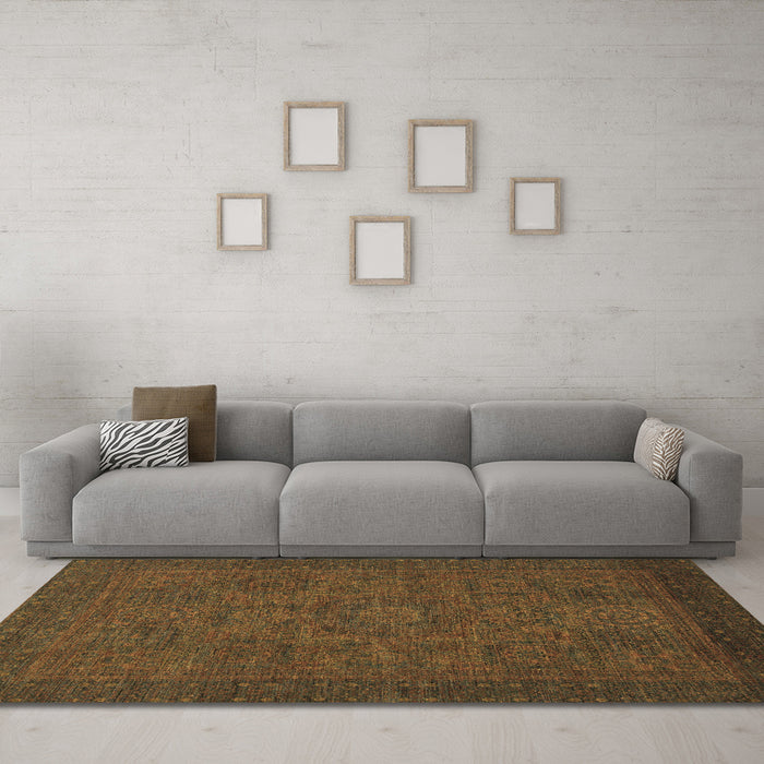 Machine Washable Abstract Brown Modern Rug in a Living Room,, wshabs1316brn