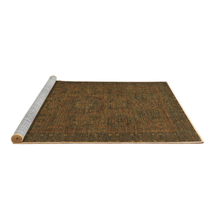 Sideview of Machine Washable Abstract Brown Modern Rug, wshabs1316brn