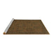 Sideview of Machine Washable Abstract Brown Modern Rug, wshabs1316brn