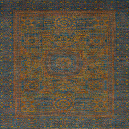 Square Abstract Dark Brown Modern Rug, abs1316