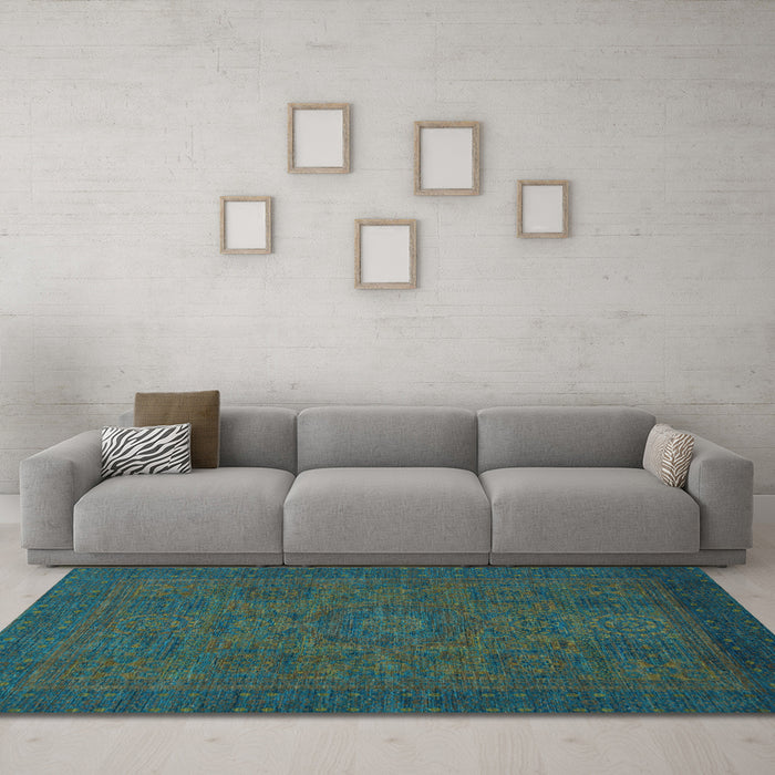 Machine Washable Abstract Light Blue Modern Rug in a Living Room, wshabs1316lblu