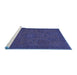 Sideview of Machine Washable Abstract Blue Modern Rug, wshabs1316blu