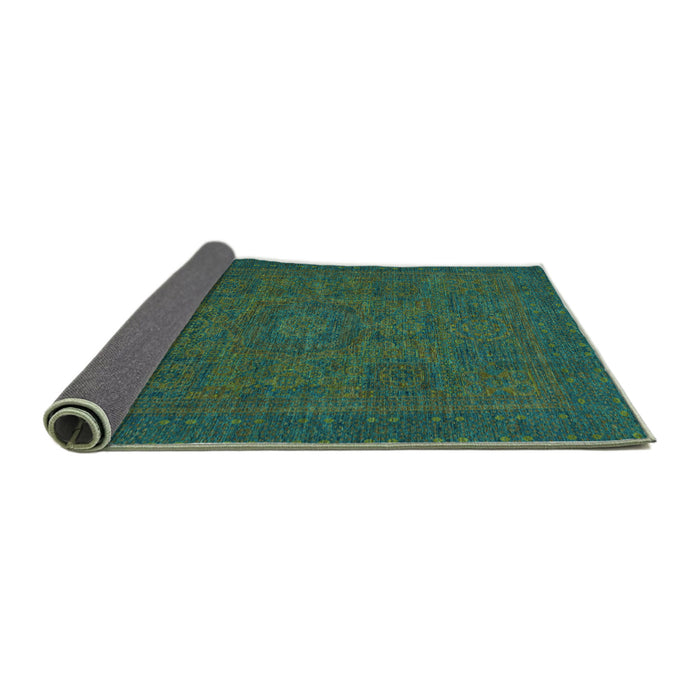 Sideview of Abstract Turquoise Modern Rug, abs1316turq