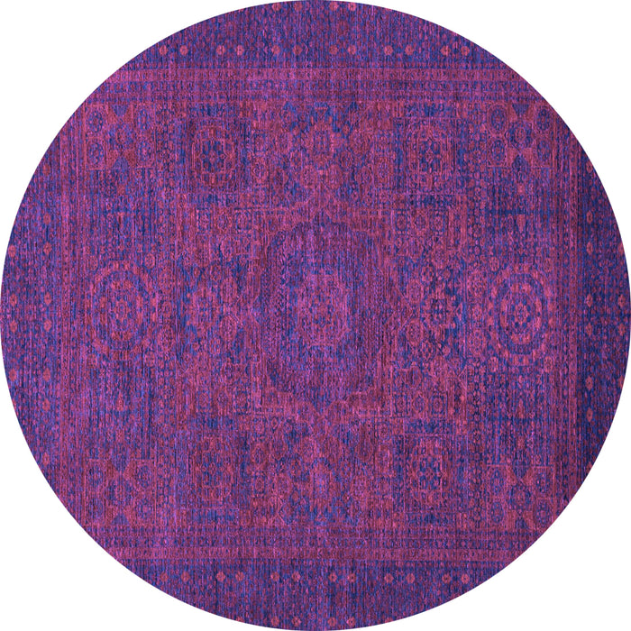 Round Machine Washable Abstract Purple Modern Area Rugs, wshabs1316pur