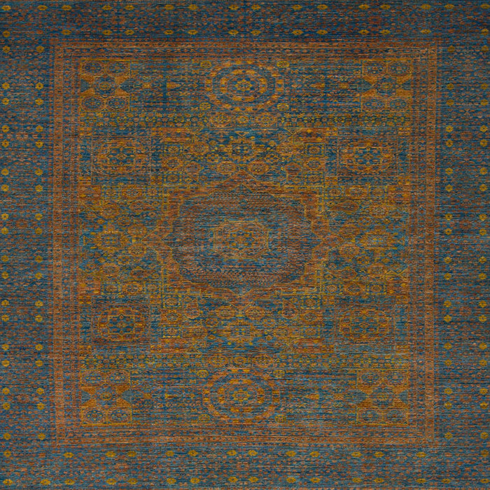 Square Machine Washable Abstract Dark Brown Rug, wshabs1316