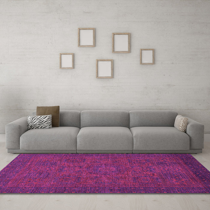 Machine Washable Abstract Pink Modern Rug in a Living Room, wshabs1316pnk