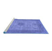 Sideview of Machine Washable Abstract Blue Modern Rug, wshabs1317blu