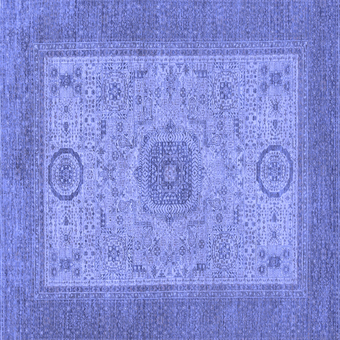 Square Abstract Blue Modern Rug, abs1317blu