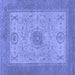 Square Abstract Blue Modern Rug, abs1317blu