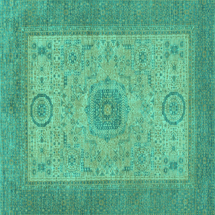 Square Abstract Turquoise Modern Rug, abs1317turq