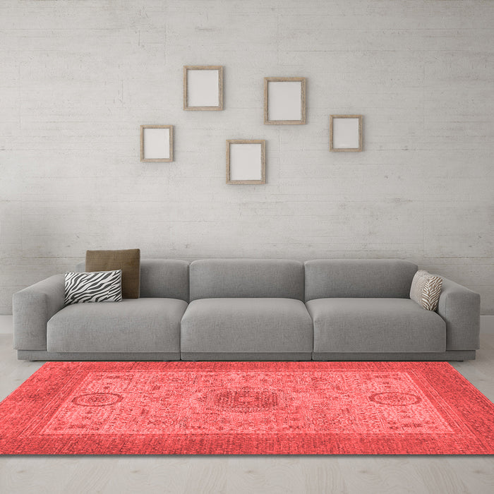 Modern Red Washable Rugs