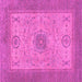 Square Machine Washable Abstract Pink Modern Rug, wshabs1317pnk