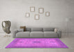 Machine Washable Abstract Purple Modern Area Rugs in a Living Room, wshabs1317pur