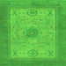 Square Machine Washable Abstract Green Modern Area Rugs, wshabs1317grn