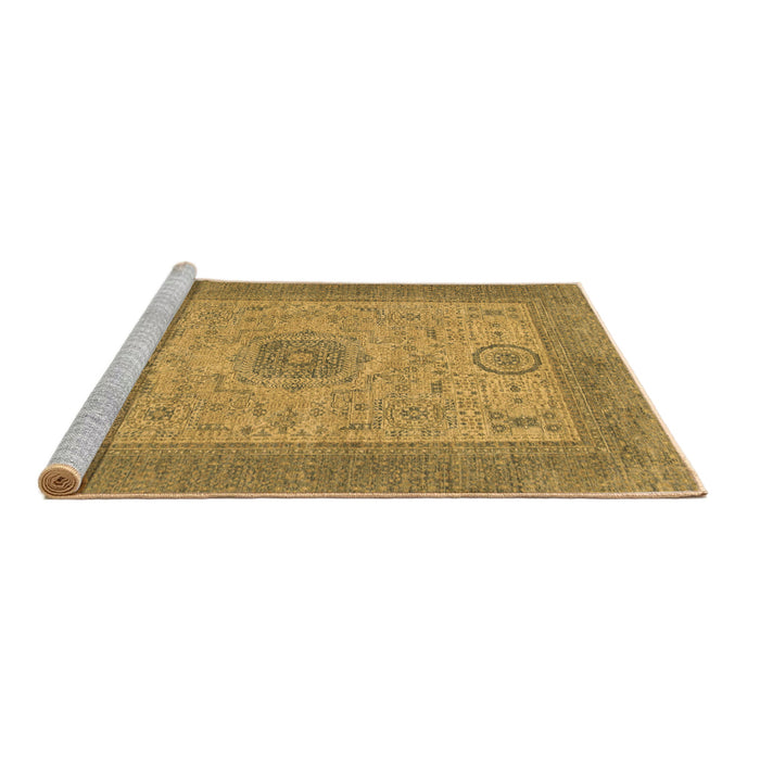 Sideview of Machine Washable Abstract Brown Modern Rug, wshabs1317brn
