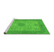 Sideview of Machine Washable Abstract Green Modern Area Rugs, wshabs1317grn