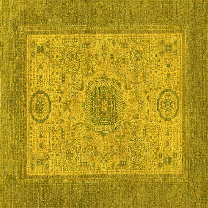 Square Abstract Yellow Modern Rug, abs1317yw