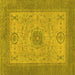 Square Abstract Yellow Modern Rug, abs1317yw