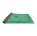 Sideview of Abstract Turquoise Modern Rug, abs1317turq