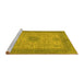 Sideview of Machine Washable Abstract Yellow Modern Rug, wshabs1317yw